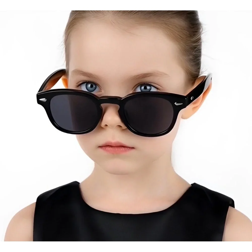 Kids‎ Black Round Sunglasses UV400 Protection TR90 Frame Boys Girls Party Shades